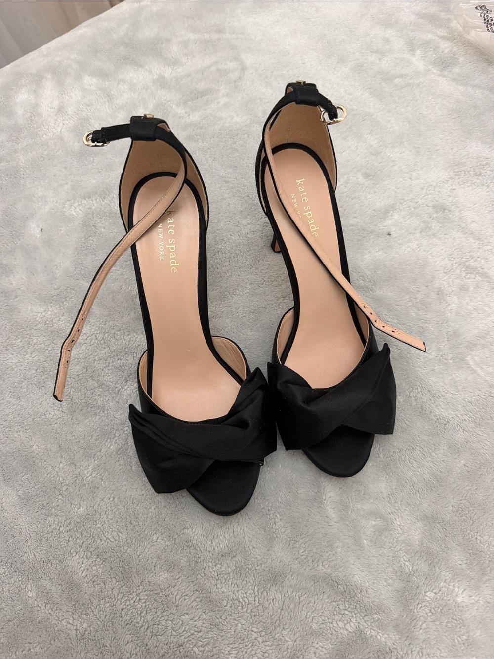 kate spade Black Knot Front Ankle Strap Sandals